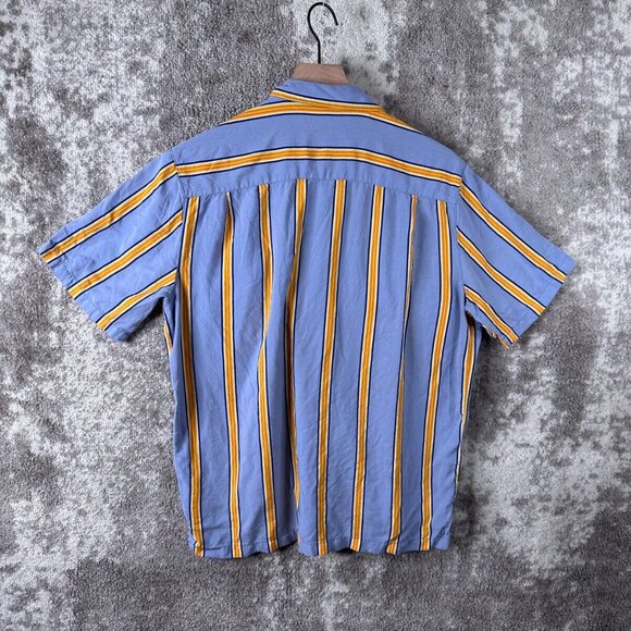 Urban Outfitters Shirt Medium Mens But Yellow Strip Button Short Sleeve Relaxed - Picture 2 of 8